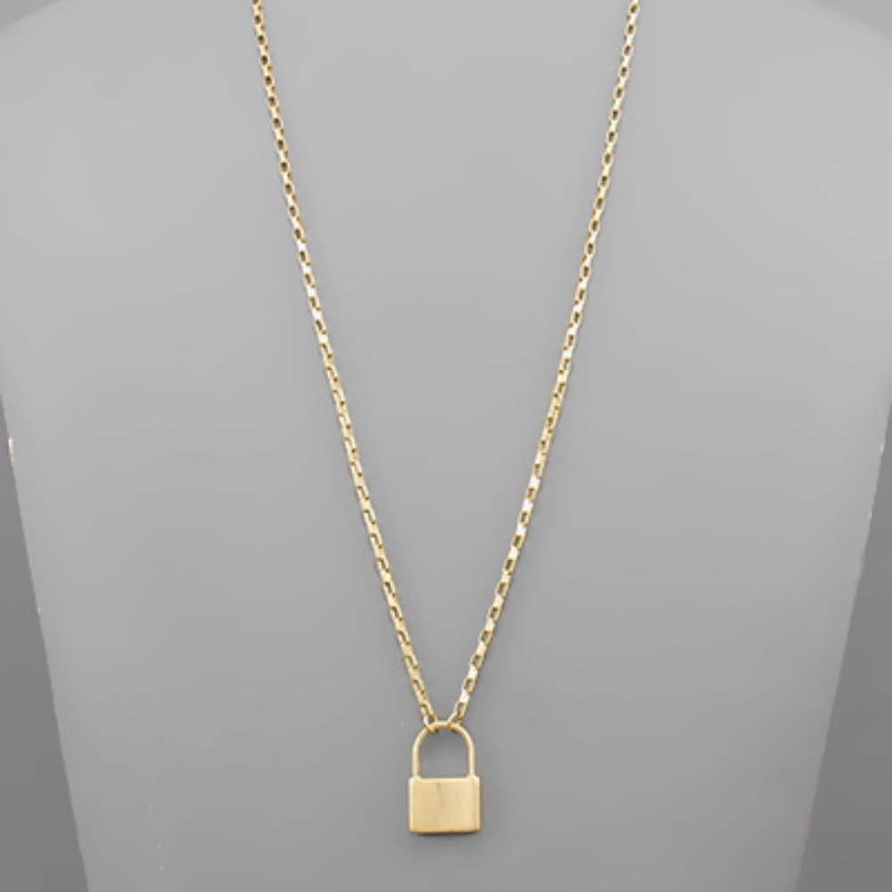 Lock Charm Chain Necklace